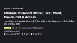 Ultimate Microsoft Office; Excel, Word, PowerPoint & Access (Udemy)