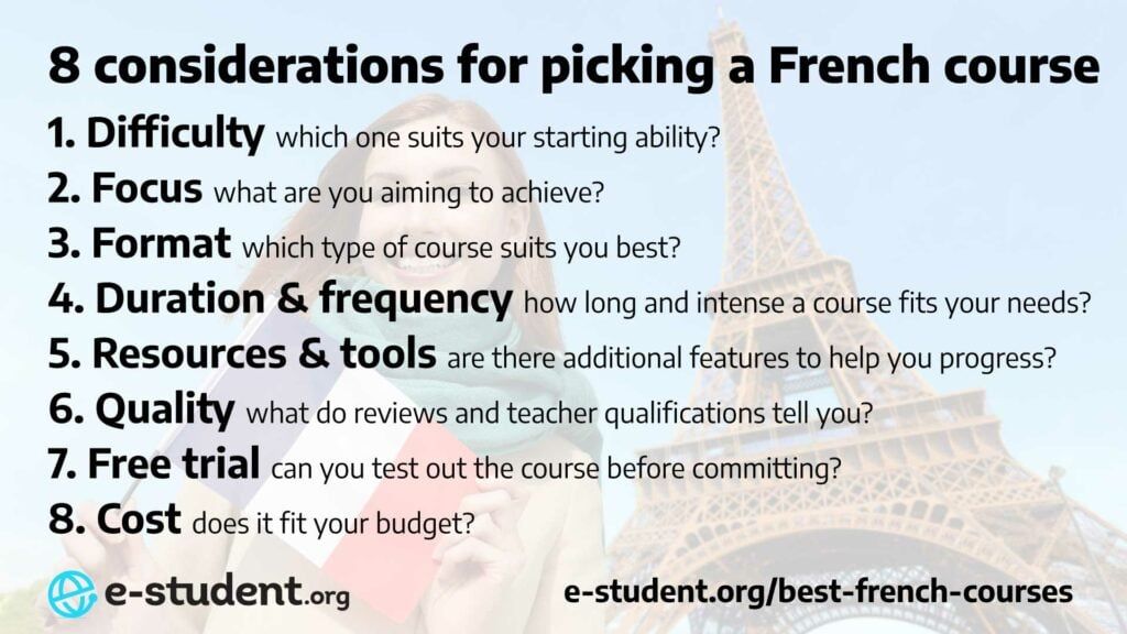 8 considerations for picking a French course
