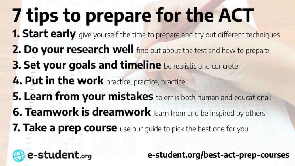 Our 7 main tips for preparing for the ACT